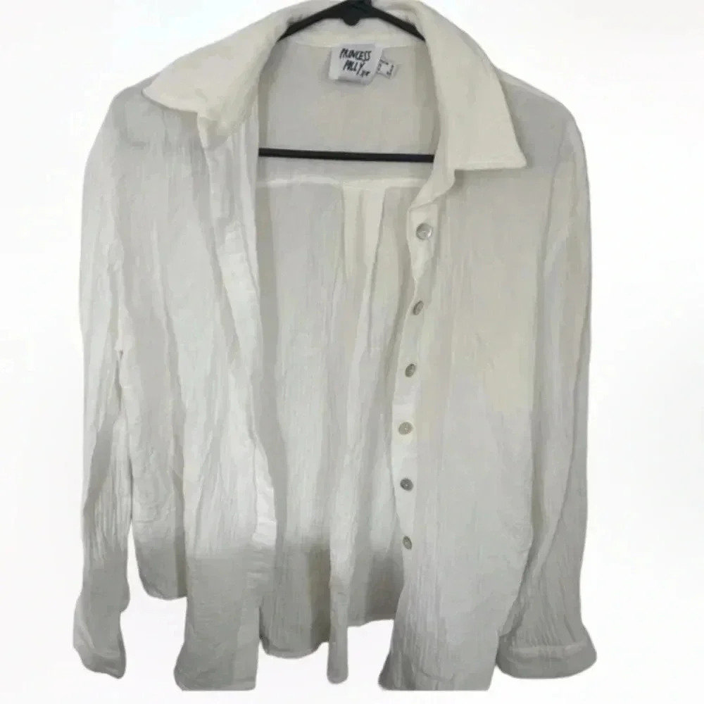 Princess‎ Polly Mahalia white button down blouse size 2
